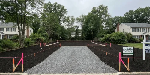 Cleared residential lot ready for construction in New Jersey