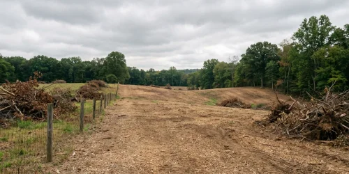 Reclaimed agricultural field in Hunterdon County New Jersey