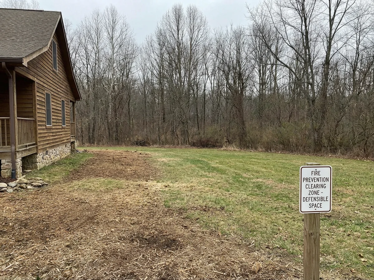 Defensible space clearing around a New Jersey home