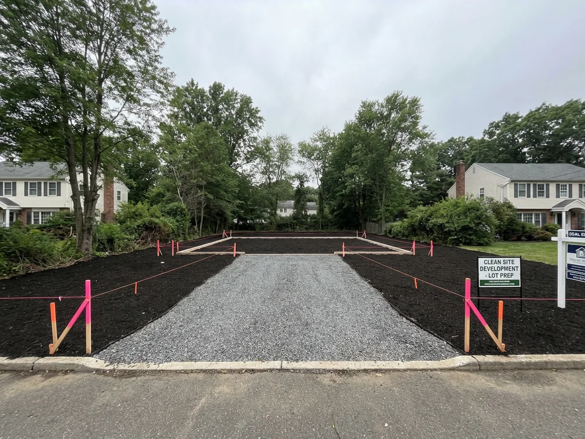 Residential lot prep for new construction in New Jersey